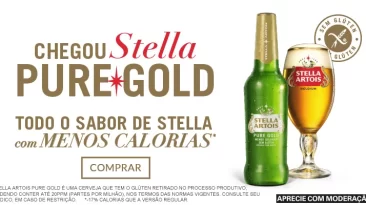 Com 17% menos calorias que a versão regular, sem glúten e todo sabor de Stella, chega ao mercado Stella Artois Pure Gold